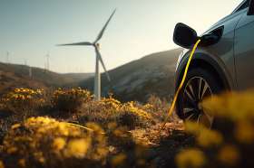 Foto: Auto mit Ladekabel